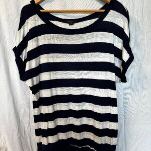 Womens striped blouse casual summer wear size large